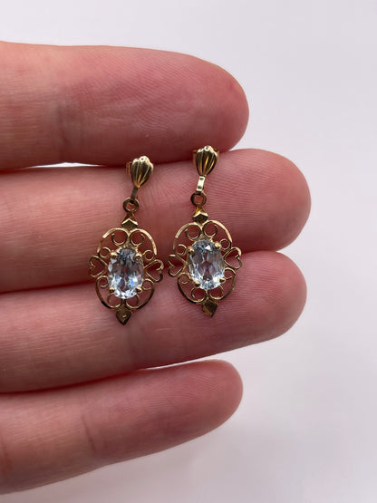 9ct gold topaz earrings