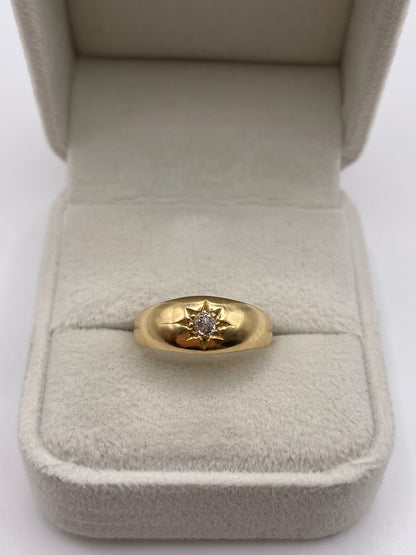 Antique 18ct gold old cut diamond gypsy ring