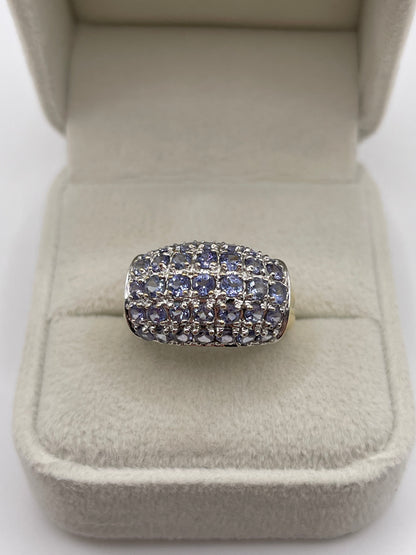 9ct gold tanzanite cluster ring