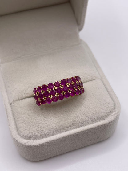 18ct gold ruby cluster ring