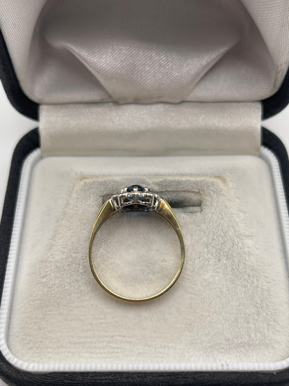 9ct gold topaz and diamond ring