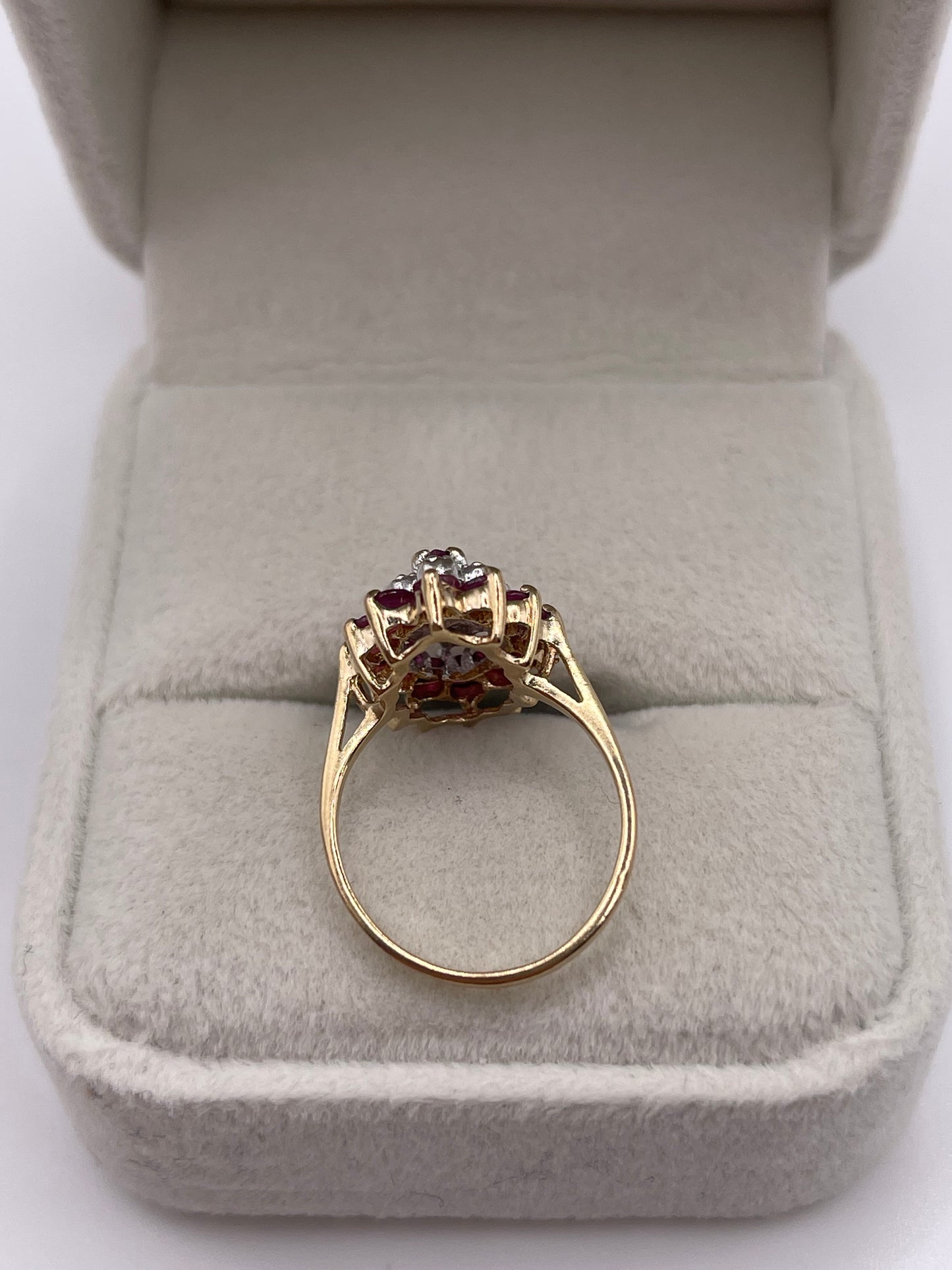 9ct gold ruby and diamond ring