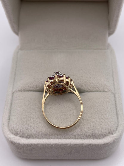 9ct gold ruby and diamond ring