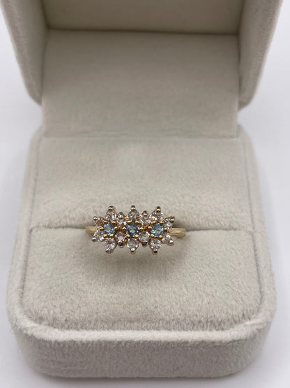 9ct gold topaz cluster ring