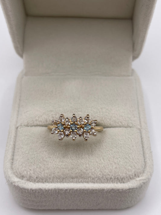 9ct gold topaz cluster ring