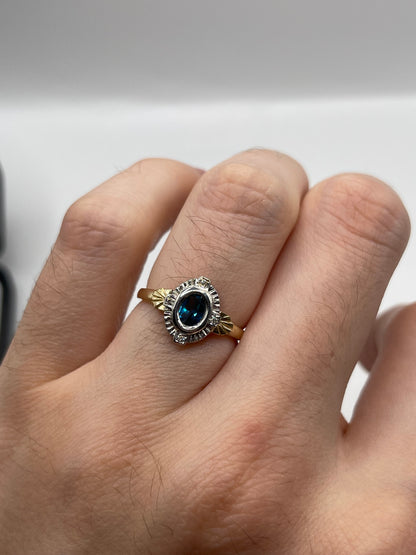 9ct gold topaz and diamond ring