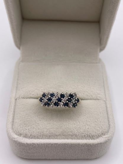 9ct gold sapphire and diamond ring