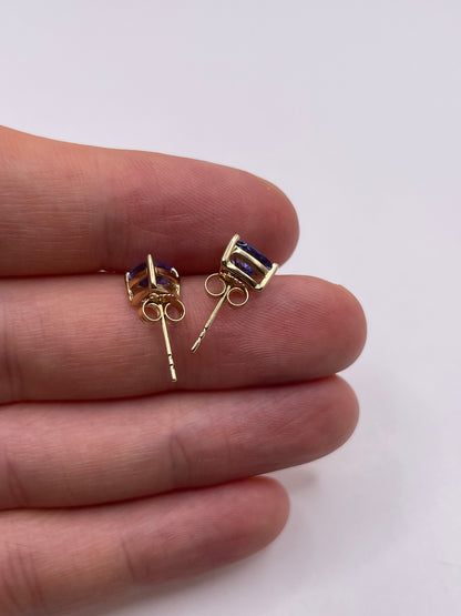 9ct gold tanzanite earrings