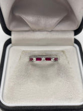 Load image into Gallery viewer, 9ct white gold ruby and diamond ring
