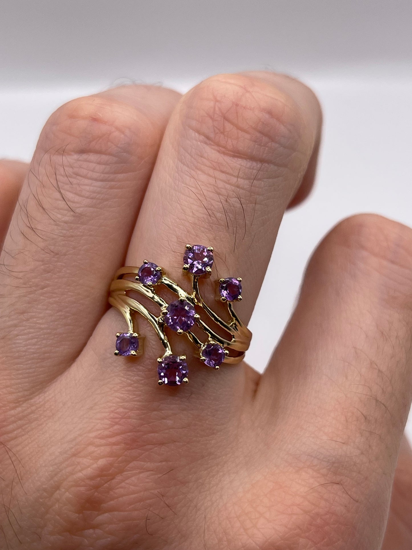 9ct gold amethyst ring