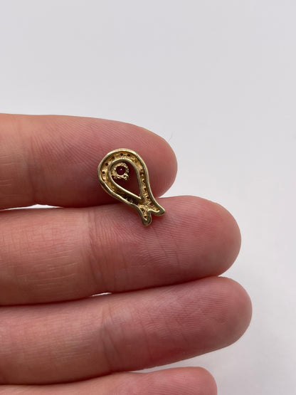 9ct gold ruby and diamond pendant