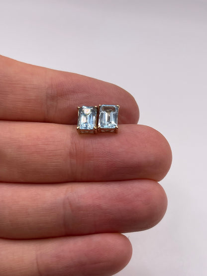 9ct gold aquamarine earrings