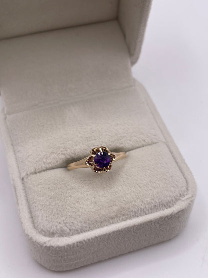 9ct gold amethyst ring