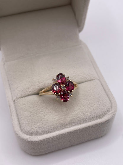 9ct gold tourmaline and diamond ring