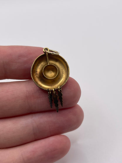 Antique 15ct gold foiled crystal pendant
