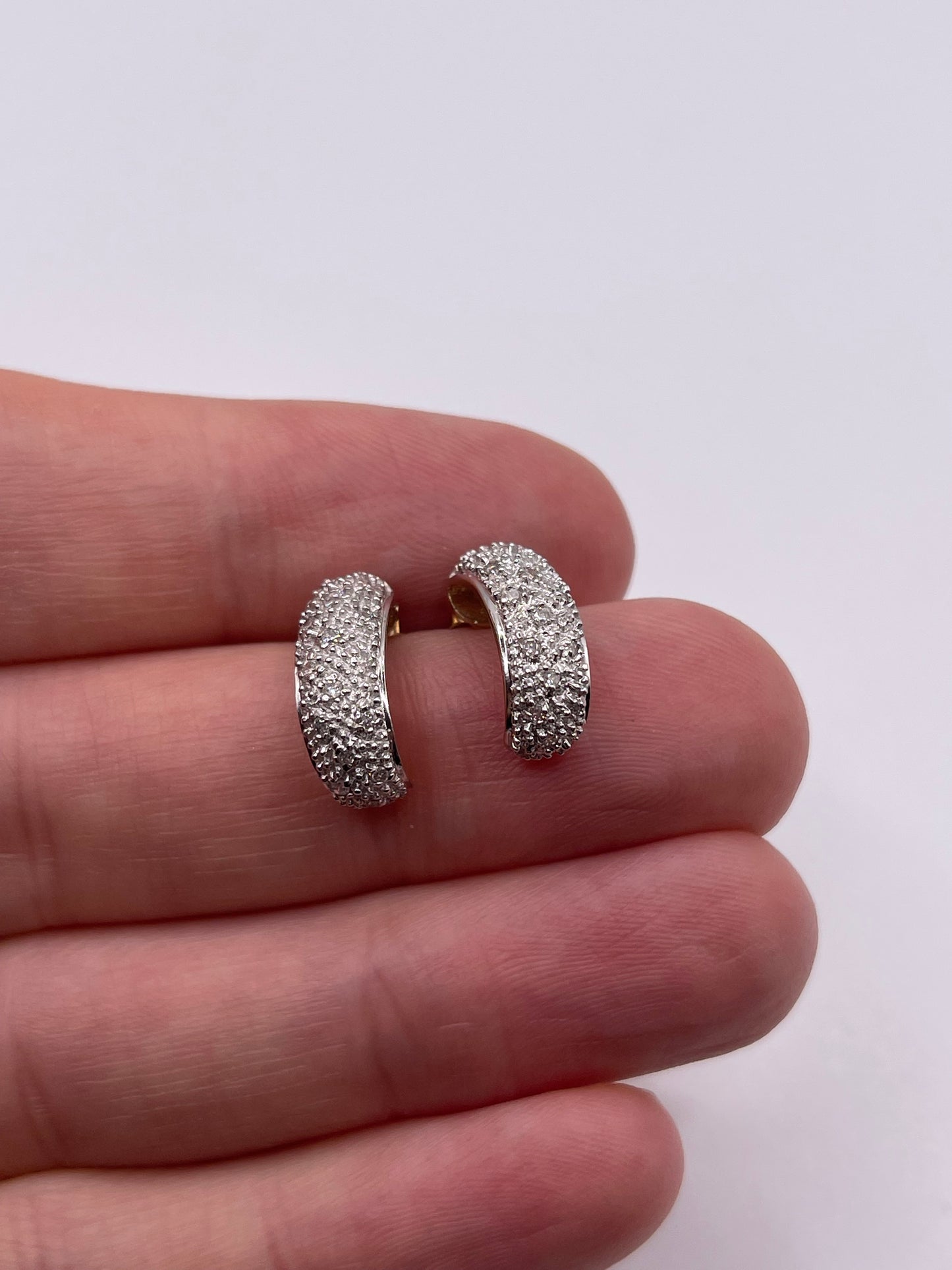 9ct gold diamond cluster earrings