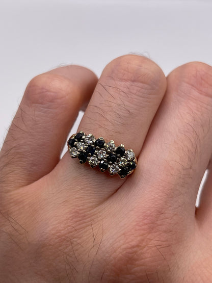 18ct gold sapphire and diamond cluster ring
