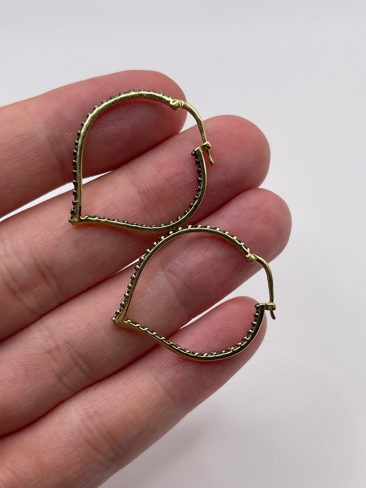 18ct gold green diamond earrings