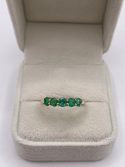 9ct gold emerald and diamond ring