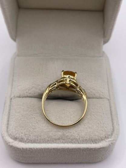 9ct gold citrine and diamond ring