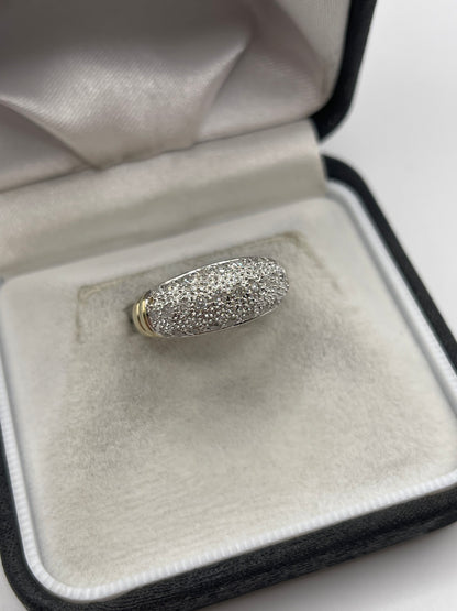 9ct gold 50 point diamond cluster ring
