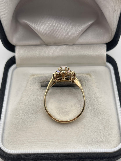 9ct gold opal cluster ring