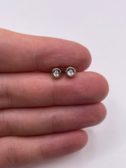 9ct gold diamond earrings