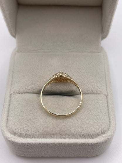9ct gold emerald heart ring