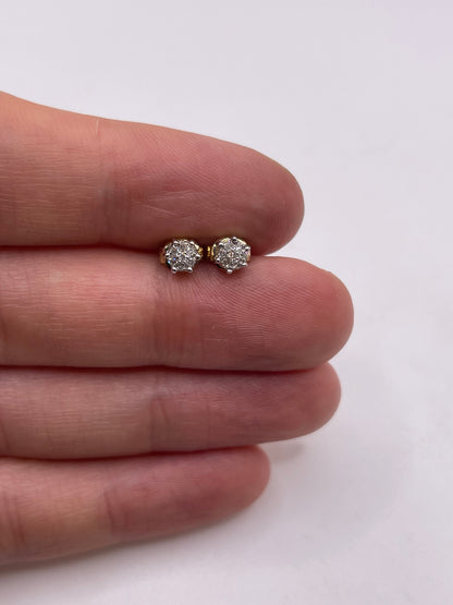 9ct gold diamond earrings