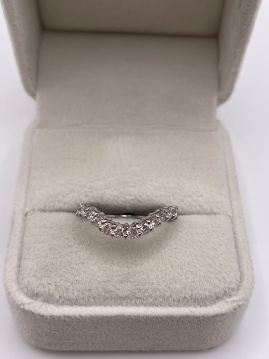 18ct white gold diamond wishbone ring