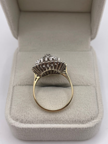 9ct gold diamond cluster ring