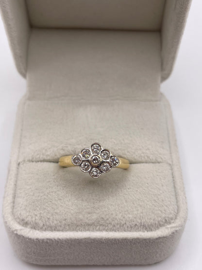 18ct gold diamond cluster ring