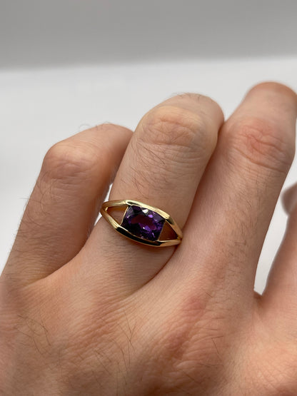9ct gold amethyst ring