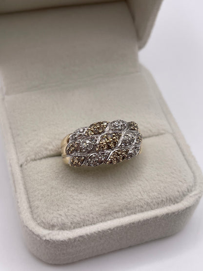 9ct gold diamond cluster ring