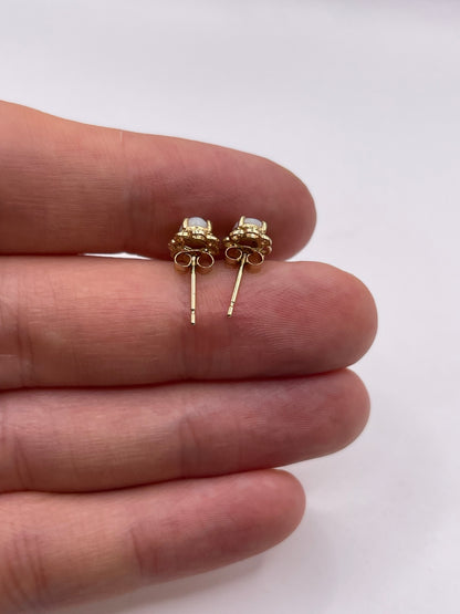9ct gold opal earrings