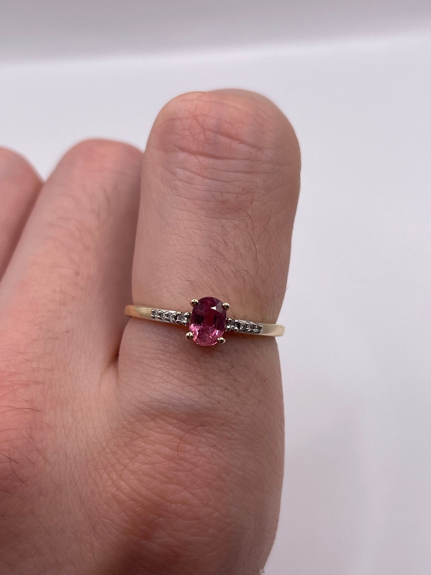 9ct gold tourmaline and diamond ring