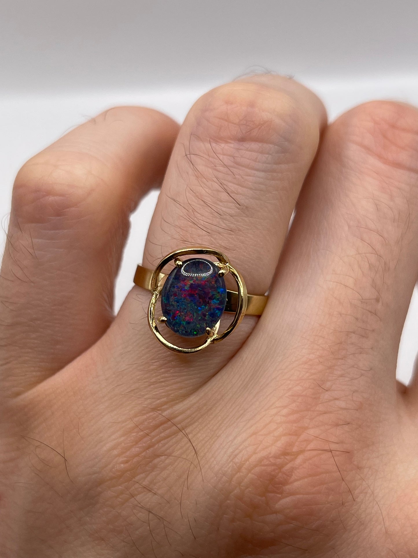 9ct gold opal triplet ring