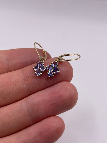 9ct gold tanzanite earrings