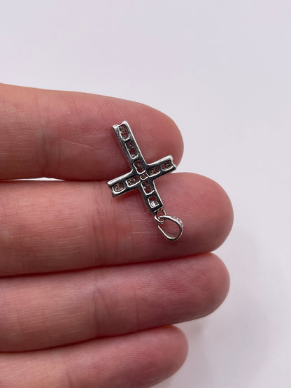 9ct white gold diamond cross pendant