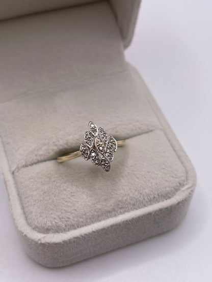9ct gold diamond cluster ring