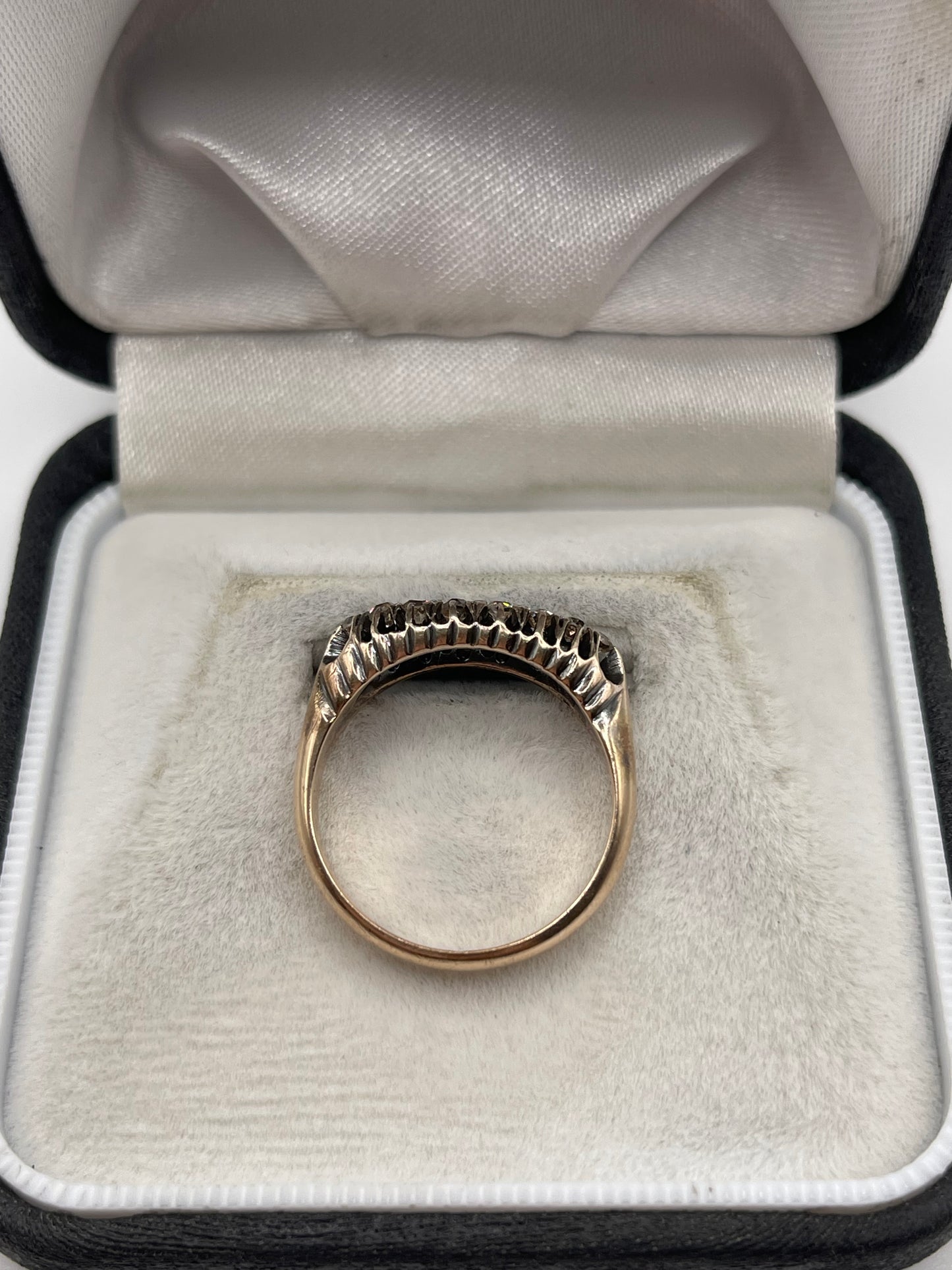 Antique 9ct rose gold diamond ring