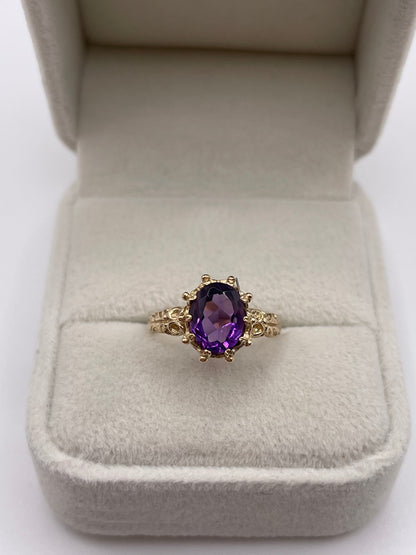 9ct gold amethyst ring