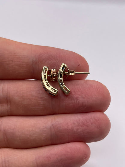 14ct gold sapphire and diamond earrings
