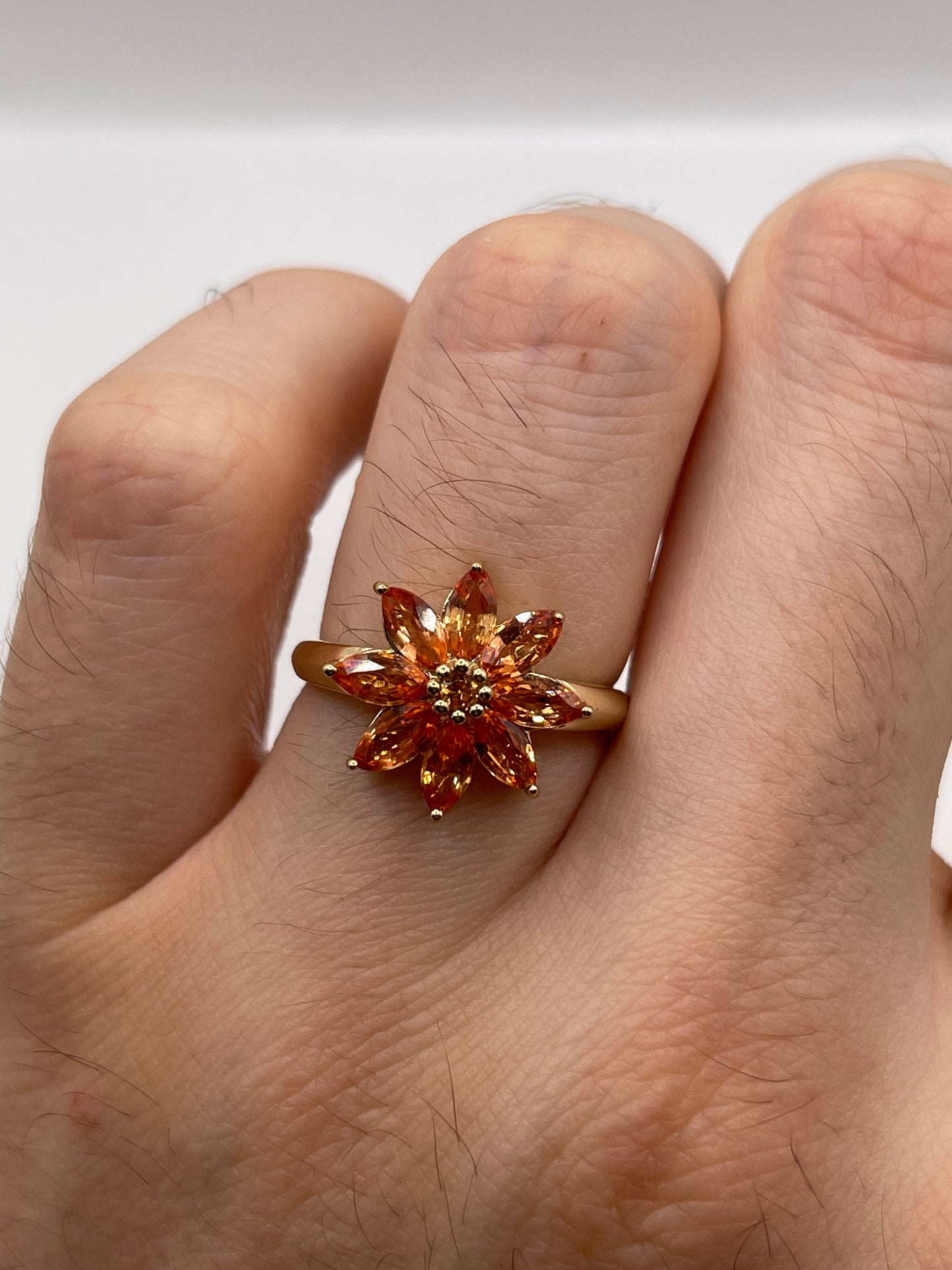9ct gold fancy sapphire cluster ring