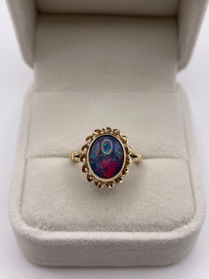 9ct gold opal triplet ring