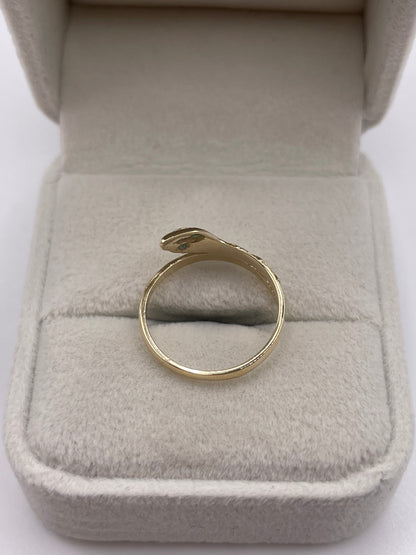 9ct gold emerald snake ring