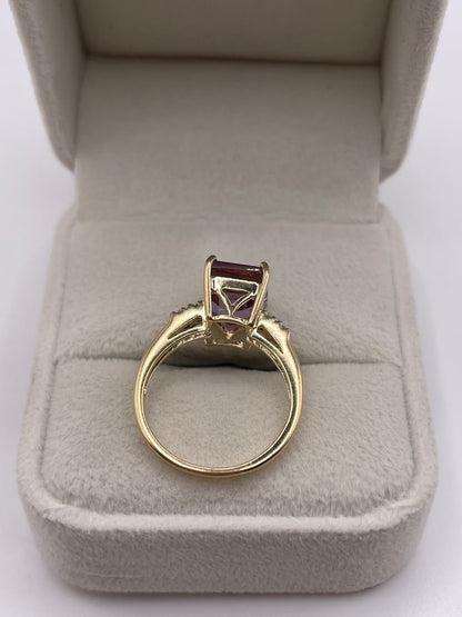 9ct gold ametrine and diamond ring