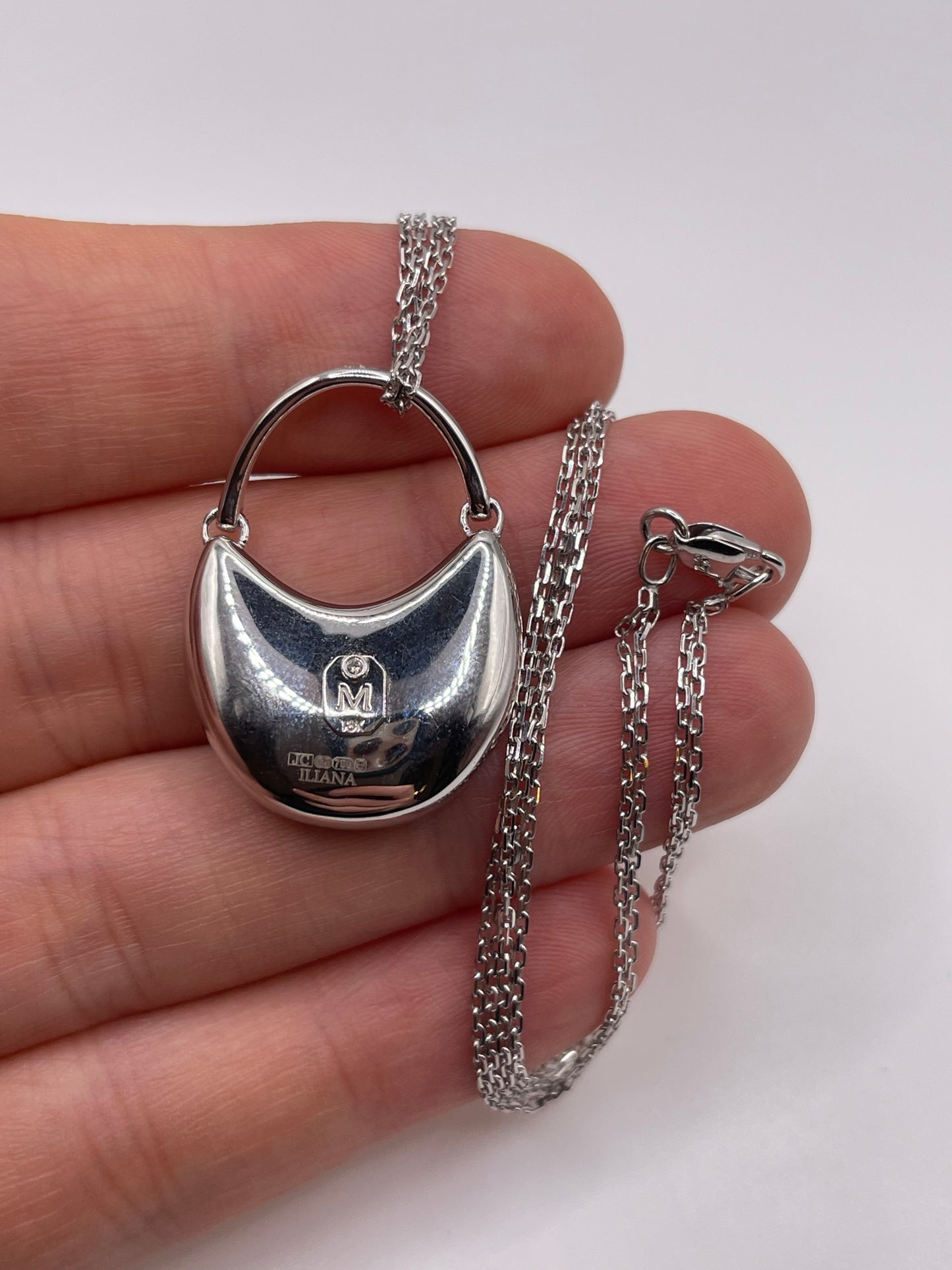 18ct white gold ruby and diamond necklace