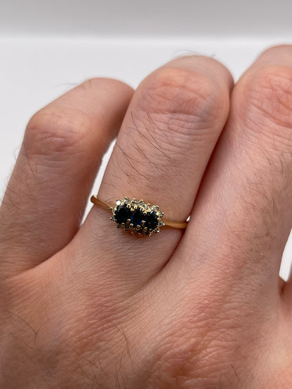 9ct gold sapphire and diamond ring