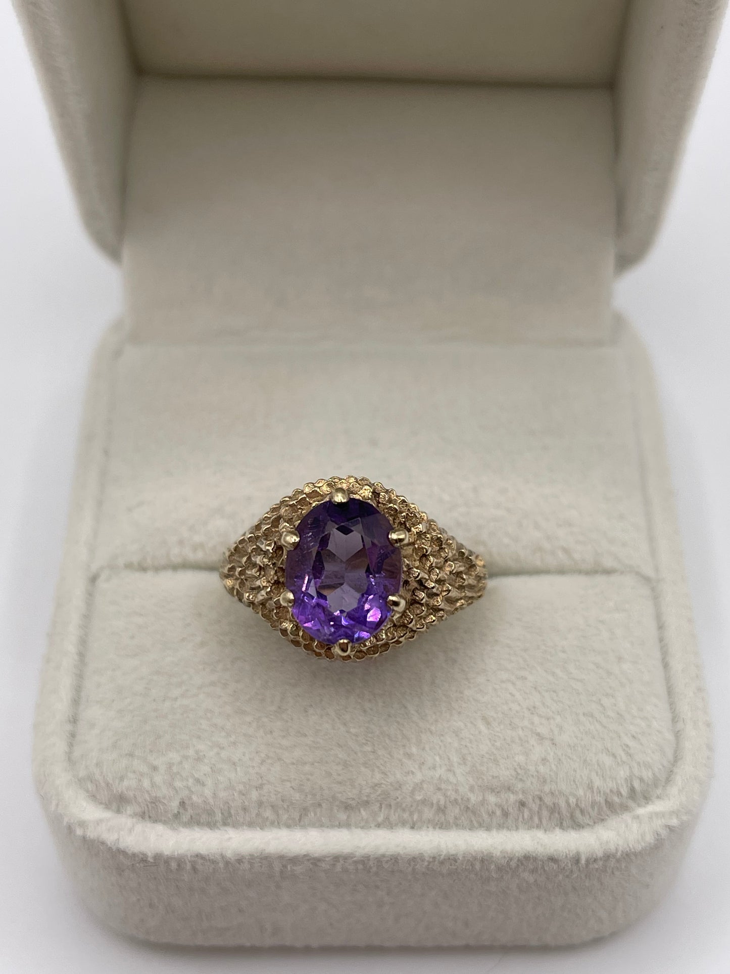 9ct gold amethyst ring